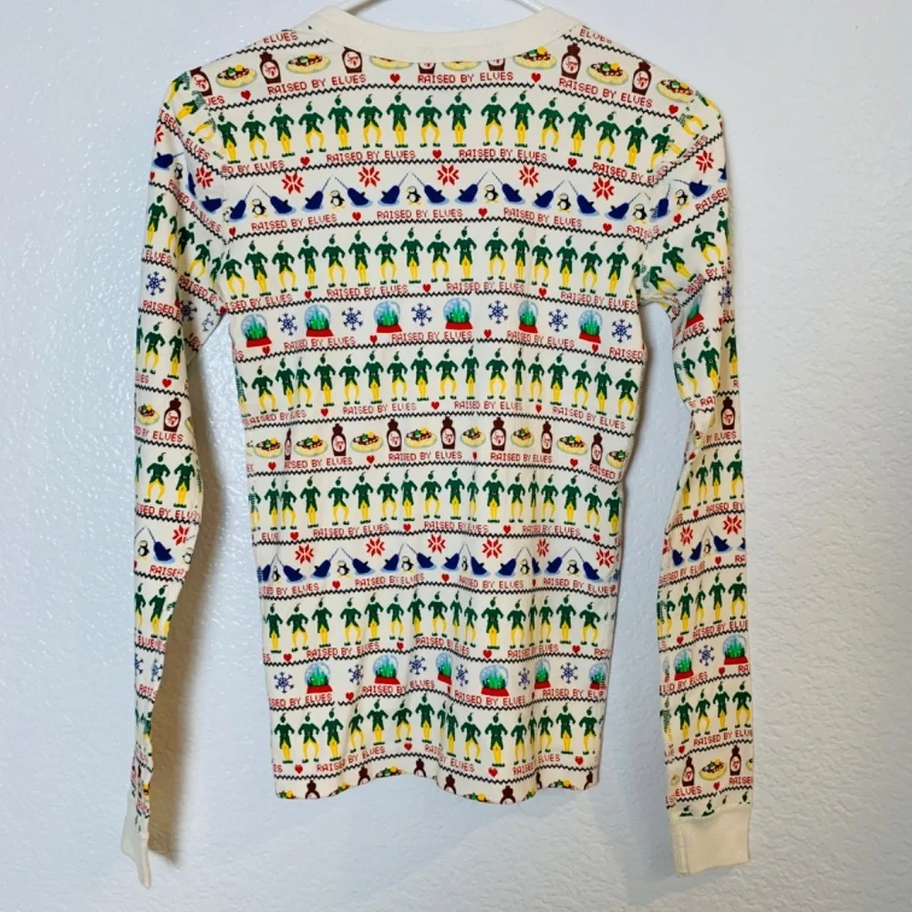 Hanna Andersson Elf Christmas Movie Long John Pajama Top Child 14-16 Fair Isle